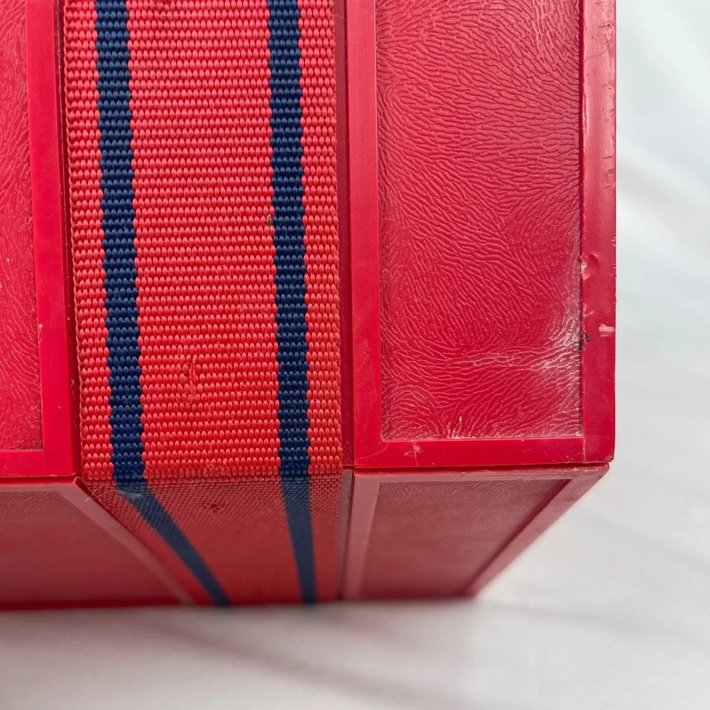 Vintage Rolykit S-11 Red Hexagonal Rolling Storage Organizer Dutch Design Box